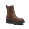 Soda Pilot ~ Women Lug Sole Low Heel Chelsea Fashion Ankle Bootie w/Double Elastic Gore (Dark Tan, 6.5) view 4