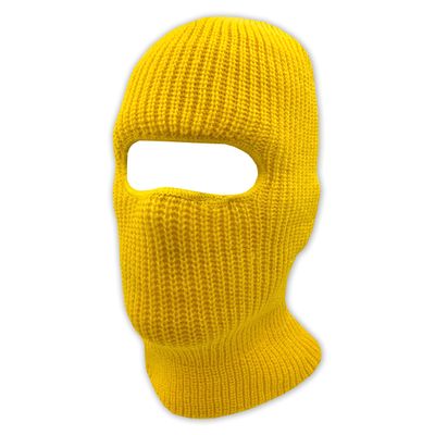 Double Layered Knitted One Hole Ski Mask - Assorted Colors Tactical Paintball Running (Honey Yellow)