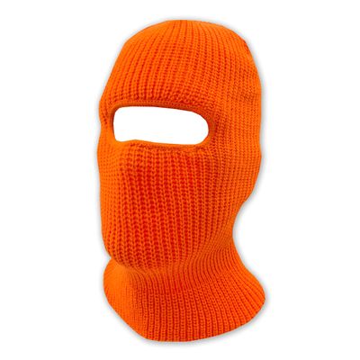 Double Layered Knitted One Hole Ski Mask - Assorted Colors Tactical Paintball Running (Neon Orange)