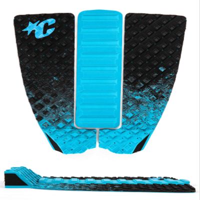 Creatures of Leisure Skim Traction/Arch Combo Pad, Skimboard Traction Pads, 10mm Ridged Arch, 3M Adhesive Backing, Black Fade Cyan