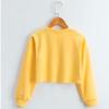 G-Amber Girls Long Sleeve Sweatshirts Kids Crop Print Funny Letters Fashion Pullover Tops Yellow Smile Cartoon Graphic view 3