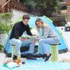 ALEVMOOM Upgraded Collapsible Stool with Cushion & Bag, 18" H Portable Retractable Telescoping Folding Stool for Adults, Lightweight But Sturdy Capacity 600 lbs for Camping Fishing Hiking Travel view 2