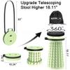 ALEVMOOM Upgraded Collapsible Stool with Cushion & Bag, 18" H Portable Retractable Telescoping Folding Stool for Adults, Lightweight But Sturdy Capacity 600 lbs for Camping Fishing Hiking Travel view 3