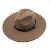 JBIVWW KJACR Classical Wide Brim Fedora Hat Black White Hats Men Women Crushable Winter Hat Derby Wedding Church Jazz Hats (Color : 15, Size : 56 58cm) view 1