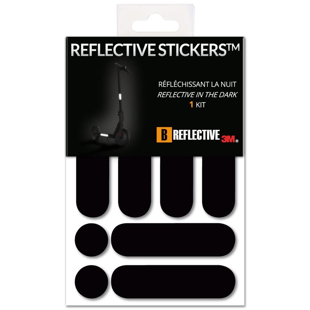 B REFLECTIVE - Reflective Strips Stickers Kit for Scooter, Bike & EDPM (Electric Scooter, Motor Scooter, ...) - 3M Technology Stickers - High Visibility - Discreet & Design - Maximum Grip