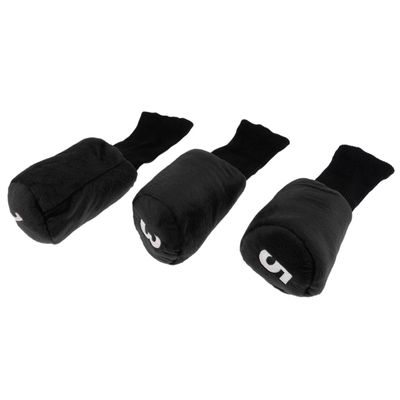 3pcs Golf Clubs Set Driver Covers Cloth, Black