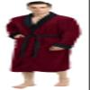 NY Threads Mens Robe, Luxury Plush Fleece Mens Bathrobe, Spa Bath Robe for Men, Small-Medium, Burgundy Black view 1