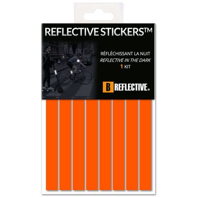 B REFLECTIVE - Set of 8 Retro Reflective Stickers for Scooters, Bikes, Motorcycles,... - Multi Support Strips - High Visibility - 3M Technology - Maximum grip