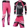 ROAR No Gi Full Set Ladies Sports Bra BJJ Leggings MMA Shorts & Grappling Rash Guard Female Fight Wear (Only For Ladies) (PF-Pink-3Pcs-Set, X-Large) view 2