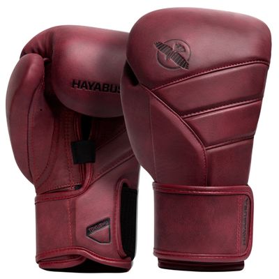 Hayabusa T3 LX Leather Boxing Gloves Men and Women for Training Sparring Heavy Bag and Mitt Work - Crimson, 14 oz