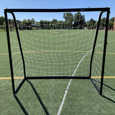 Vallerta Premier 7 X 5 Ft. Youth Size Steel Soccer Goal w/Weatherproof 4mm HDPE Net. 50MM Diameter Black Powder Coated & Corrosion Resistant Frame. 7x5 Foot Practice & Training Aid. ONE Year Warranty!