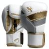 Hayabusa T3 Boxing Gloves for Men and Women Wrist and Knuckle Protection, Dual-X Hook and Loop Closure, Splinted Wrist Support, 5 Layer Foam Knuckle Padding - White/Gold, 14 oz view 1