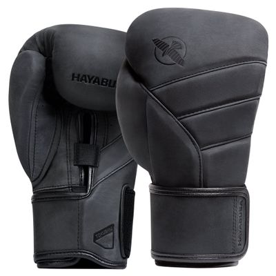 Hayabusa T3 LX Leather Boxing Gloves Men and Women for Training Sparring Heavy Bag and Mitt Work - Obsidan, 16 oz