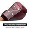 Hayabusa T3 LX Leather Boxing Gloves Men and Women for Training Sparring Heavy Bag and Mitt Work - Crimson, 16 oz view 3