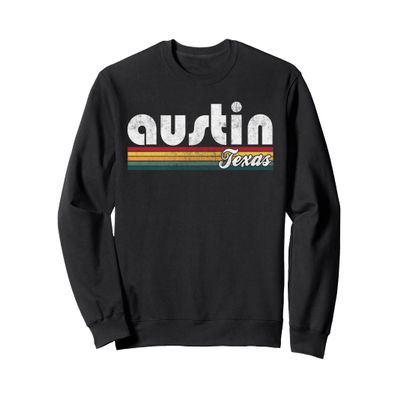 Austin Texas Vintage 70's 80's Retro Style Men Women Sweatshirt