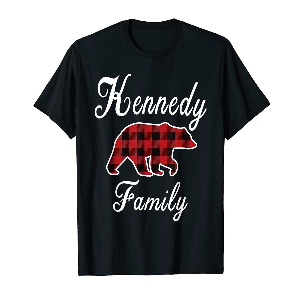 KENNEDY Family Bear Red Plaid Christmas Pajama Gift T-Shirt