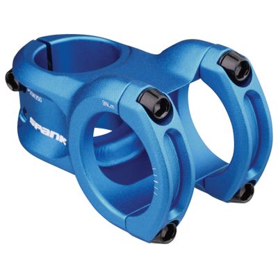 Spank Spoon 350 Stem,Blue,45mm Chamfered bar clamp, Ultra-short stack height, Bicycle Stem, Ideal for ASTM 5, All mountain, enduro, trail, free ride, DJ, E-Bike