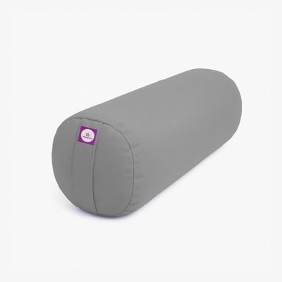 Round Yoga Bolster Grey, bolster for restorative yoga, yoga pillow, iyengar yoga bolster, cotton bolster handmade, supportive