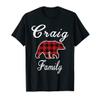 CRAIG Family Bear Red Plaid Christmas Pajama Men Women Gift T-Shirt view 1