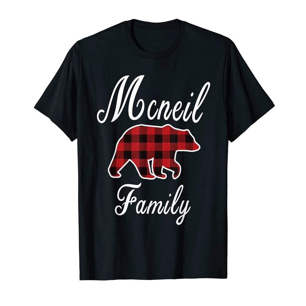MCNEIL Family Bear Red Plaid Christmas Pajama Men Women Gift T-Shirt