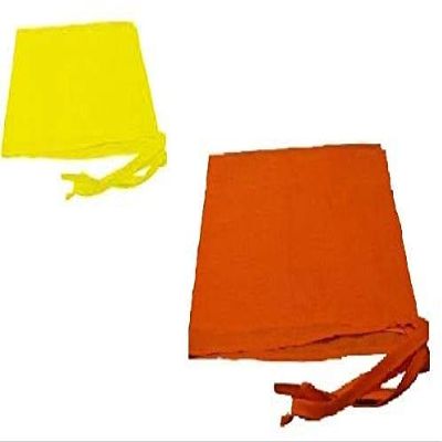 Drops Golden Pack of 4 Dastaar Cotton Patka Headwear Small Scarf with 4 Strings 2 Yellow and 2 Orange Combo 70 cm x 70 cm