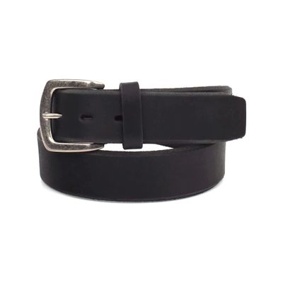 ARIAT Men's Embossed Logo Beveled-Edge Leather Belt, Black, 38