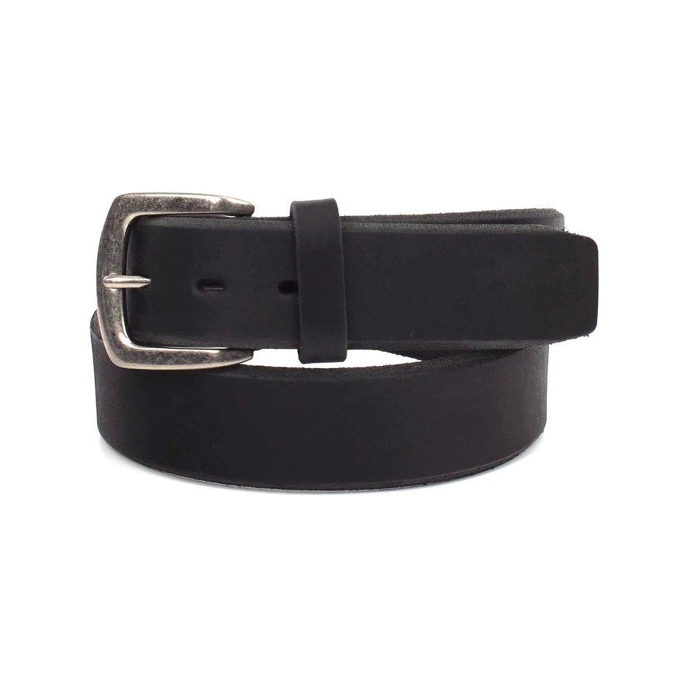 ARIAT Men's Embossed Logo Beveled-Edge Leather Belt, Black, 38