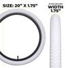 20 Inch Bike Tire Packages for Kids and BMX Tires. Fits 20x1.75 Bike Tube, Tire, Rims, Front or Rear Wheels. Includes Tire Tools. with or Without Tubes. 1 Pack or 2 Pack. White (2 Tires - No Tubes) view 2