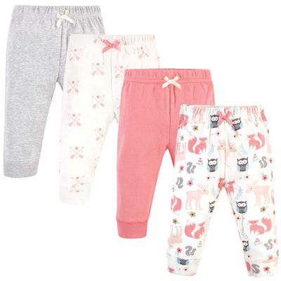 Hudson Baby Unisex Baby Cotton Pants and Leggings Girl Forest, 4 Toddler