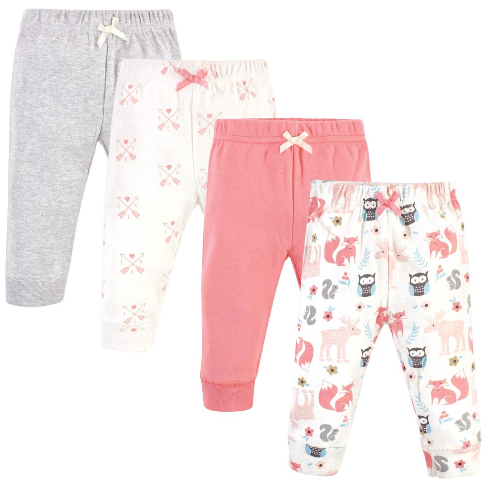 Hudson Baby Unisex Baby Cotton Pants and Leggings Girl Forest, 4 Toddler