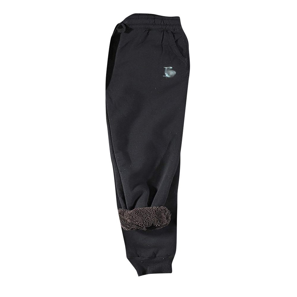 ZGZZ7 Men's Winter Athletic Sherpa-Lined Sweatpants Running Thermal Fleece Active Joggers Pants (Black, X-Small)