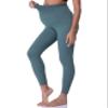 POSHDIVAH Women's Maternity Leggings Over The Belly Pregnancy Yoga Pants Active Wear Workout Leggings Blue Small view 3