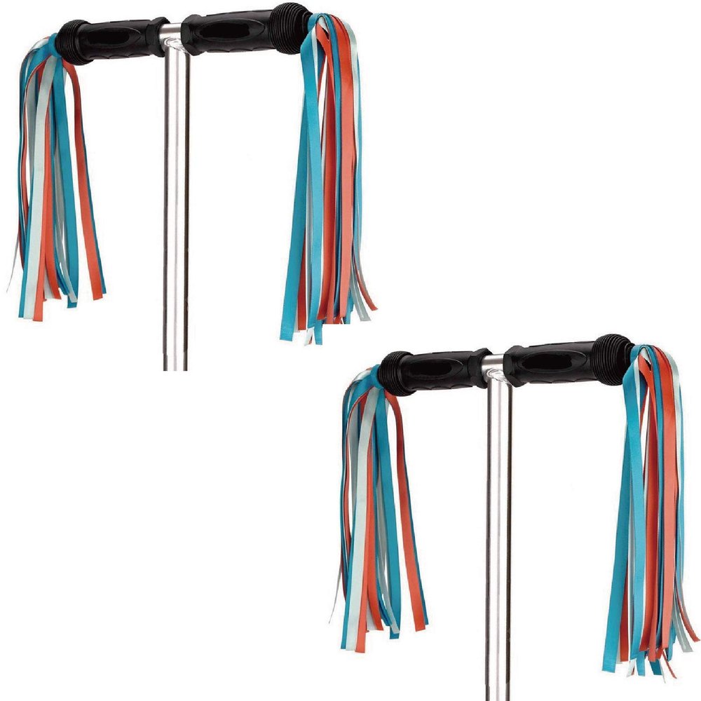 ABSOAR Cycling Colorful Bike Streamers Girls Boys Kids Bicycle Tassel Ribbon Handlebar Scooter Streamers 2 Pairs, Hawaii Sunrise