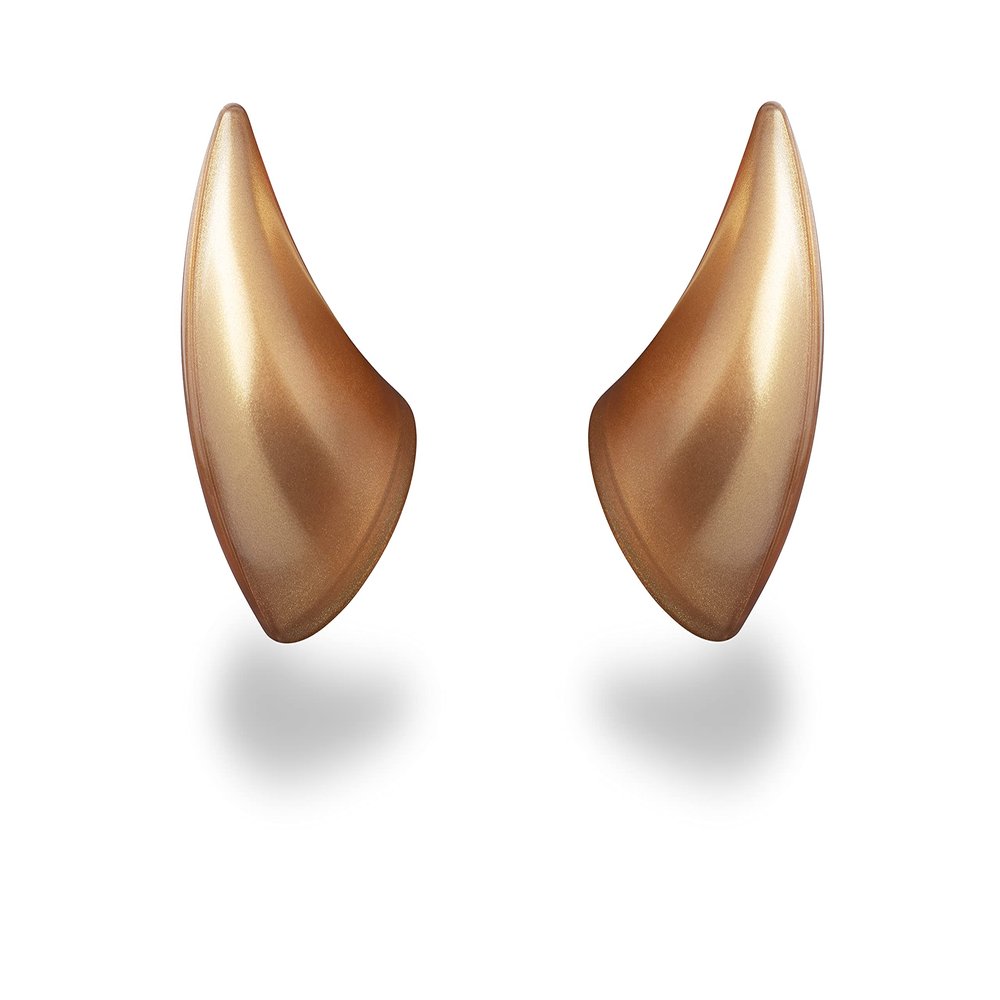 Helmet Flair MagNeatOhz Small Gold Devil Horns for Helmet | Made in USA | Magnetic & Interchangeable Horns for Motorcycle, Bike & Ski Helmets - Pair