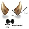 Helmet Flair MagNeatOhz Small Gold Devil Horns for Helmet | Made in USA | Magnetic & Interchangeable Horns for Motorcycle, Bike & Ski Helmets - Pair view 3