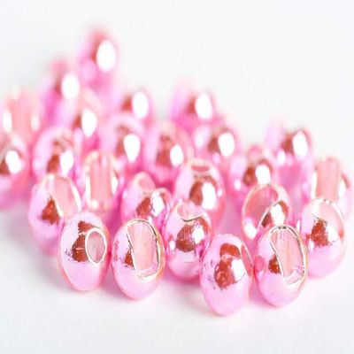 Blue Wing Olive Slotted Tungsten Beads for Fly Tying- 100 Pack (Metallic Light Pink, 2.4 mm (3/32"))