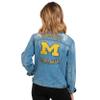 FOCO womens Emroidered Team Logo Long Sleeve Denim Jacket, Team Color, Small US view 1