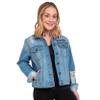 FOCO womens Emroidered Team Logo Long Sleeve Denim Jacket, Team Color, Small US view 2
