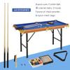 Soozier 55" Portable Folding Billiards Table Game Pool Table for Whole Family Number Use with Cues, Ball, Rack, Chalk, Blue view 3