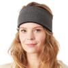 CHARM Headband Sweat Band Wrist Wrap - Classic Bands for Working Out, Running, Tennis, Ribbed Cotton Black x Grey view 2