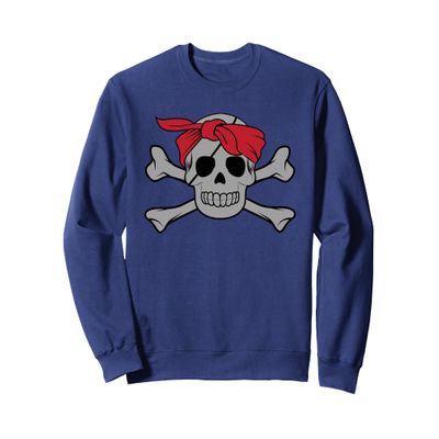 Funny Pirate Costume Buccaneer Jolly Roger Women Bones Gifts Sweatshirt