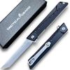TACTICAL GEARZ Pocket Folding Knife for EDC, G10 Handle, D2 Steel Tanto Blade, Includes Sheath (Nyx) view 1