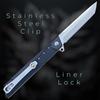 TACTICAL GEARZ Pocket Folding Knife for EDC, G10 Handle, D2 Steel Tanto Blade, Includes Sheath (Nyx) view 3
