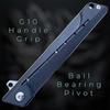 TACTICAL GEARZ Pocket Folding Knife for EDC, G10 Handle, D2 Steel Tanto Blade, Includes Sheath (Nyx) view 4