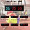 Ledbrigym Gym Timer 3 Inch Clock Fitness Home Tabata Boxing Count Down and Up with Remote (Blue Red) view 3