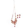 LKEEP Stylish Butterfly Flower Water Drop Pendant Necklace Earring Set Temperament Crystal Rhinestone Wedding Accessories,Red view 3
