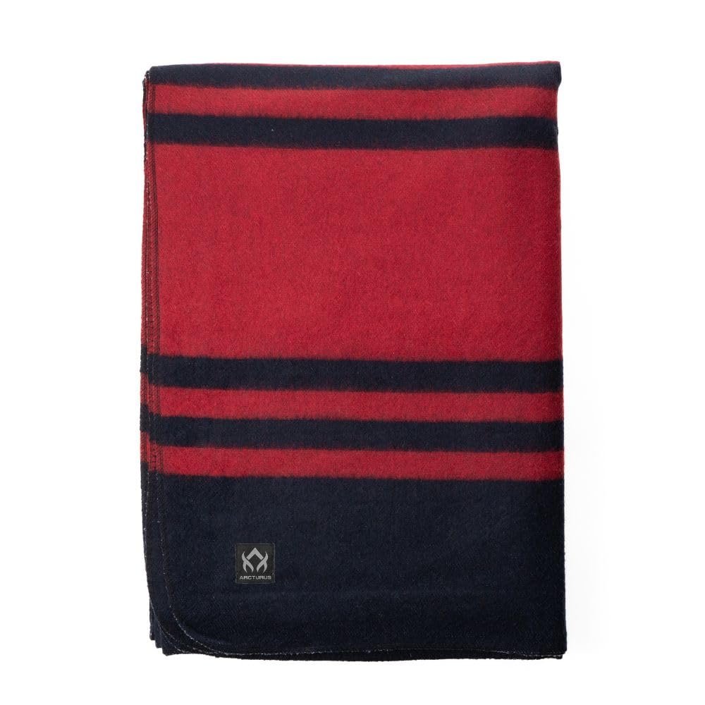 Arcturus Rainier Wool Blanket - 4.5lbs Warm, Heavy, Washable, Large | Great for Camping, Outdoors, Survival & Emergency Kits (Lava Canyon)