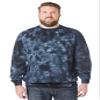 KingSize Men's Big & Tall Fleece Crewneck Sweatshirt - 2XL, Navy Marble view 1