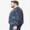 KingSize Men's Big & Tall Fleece Crewneck Sweatshirt - 2XL, Navy Marble view 3