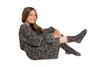Barefoot Dreams CozyChic Youth Barefoot In The Wild Sock, Graphite/Carbon view 4